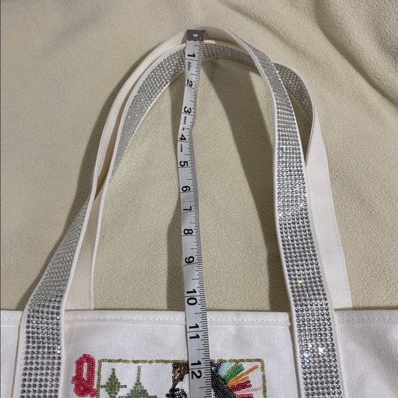 Queen of sparkles rhinestone tote bag White and Silver crystal card queen sequin - Picture 6 of 9